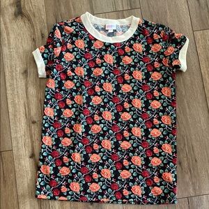 Floral Shirt - Black and Orange